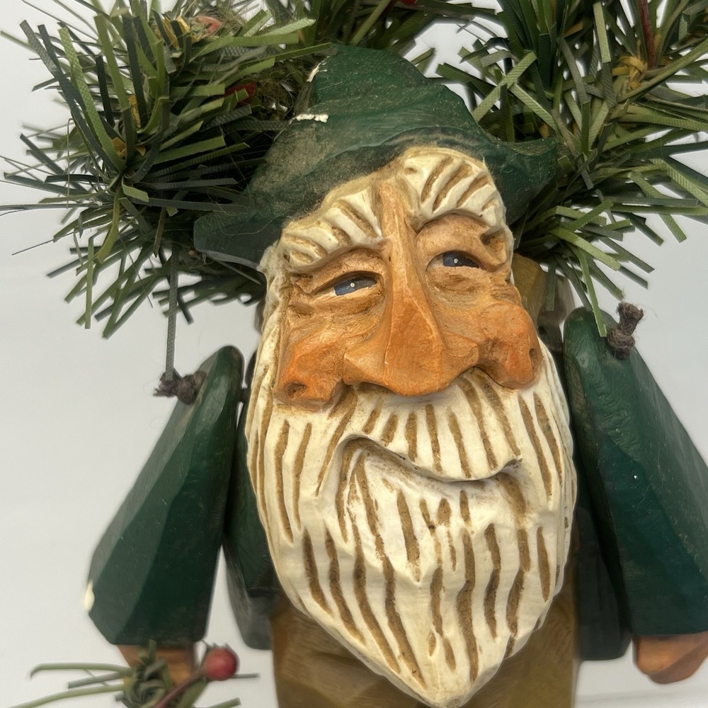 David Frykman Portfolio Santa Shelf Sitter; Carved Wood, Christmas, Mantle - Picture 2 of 8